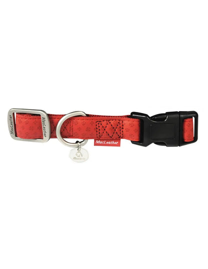 COLLAR MAC LEATHER MONACO ROJO 36-48cm x 2cm