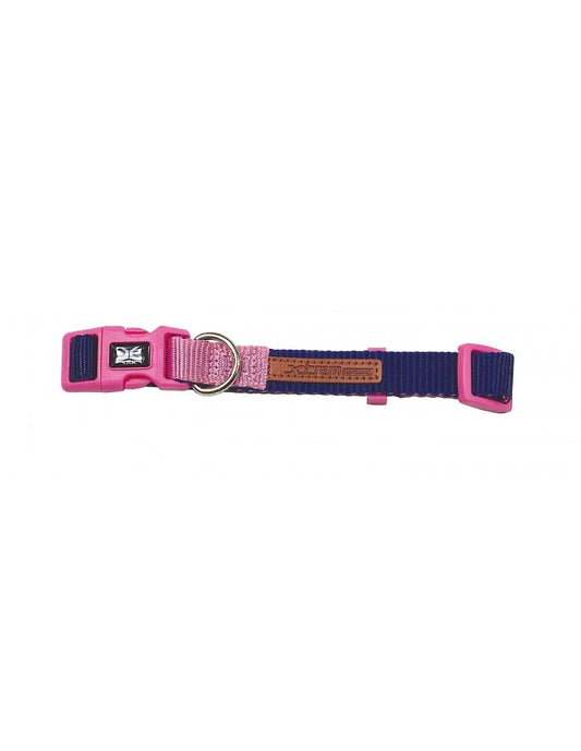 COLLAR X-TRM DOBLE PREMIUM AZUL-ROSA 20-30cm x 1cm