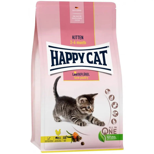 Happy Cat Kitten LandGeflügel 300 g (Ave de corral)