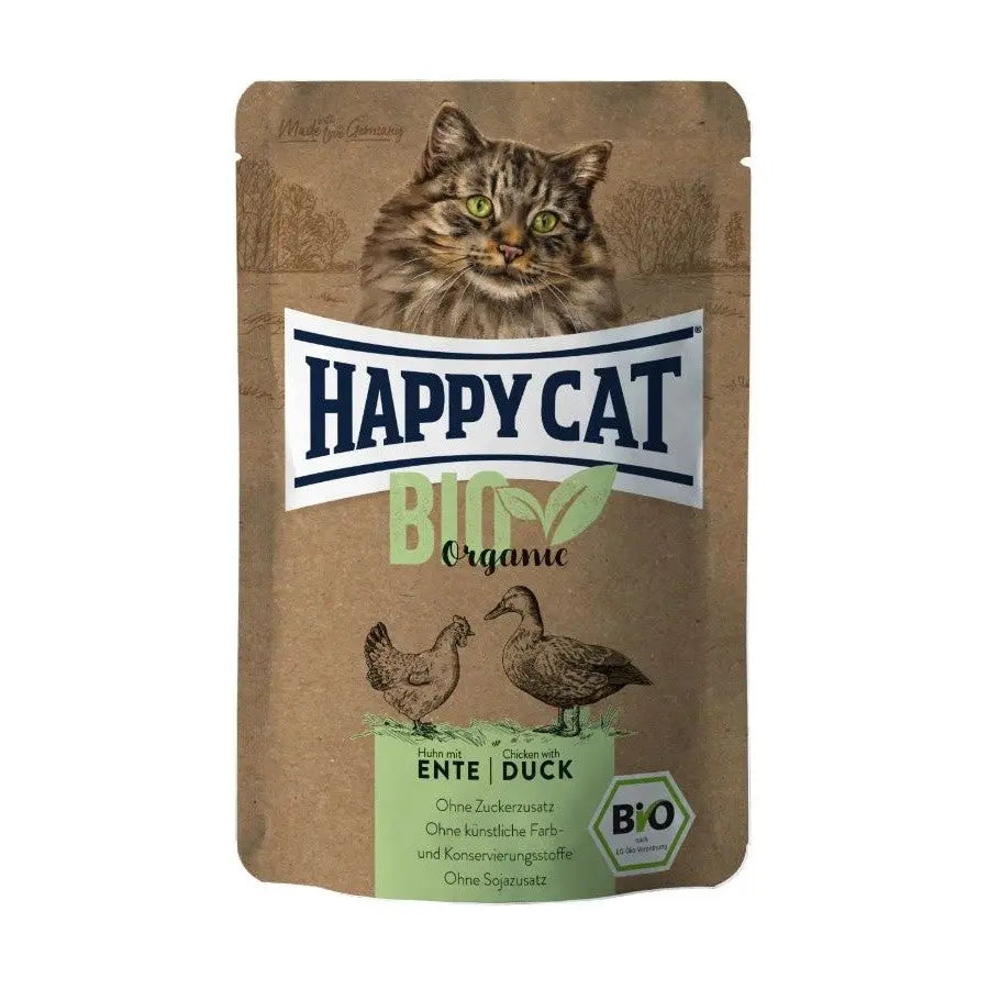 HAPPY CAT POUCH BIO ORGANIC POLLO PATO 85GR