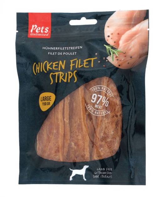 Snack Dog Pets Filete de Pollo tiras masticables 150g