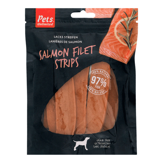 Snack Dog Pets Filete de Salmon tiras masticables 150g