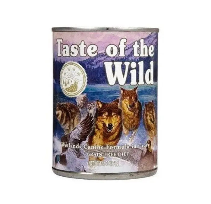TASTE OF THE WILD DOG ADULT WETLANDS PATO ASADO 390G HUMEDO