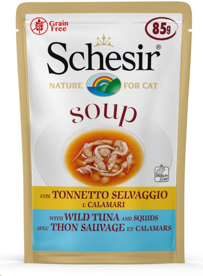 SCHESIR SOPA GATO ATÚN SALVAJE Y CALAMARES 85GR