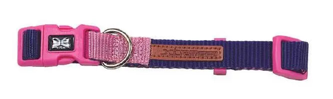 COLLAR X-TRM DOBLE PREMIUM AZUL-ROSA 20-30cm x 1cm