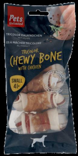 Snack Dog Pets Hueso masticable Tricolor con pollo 80g