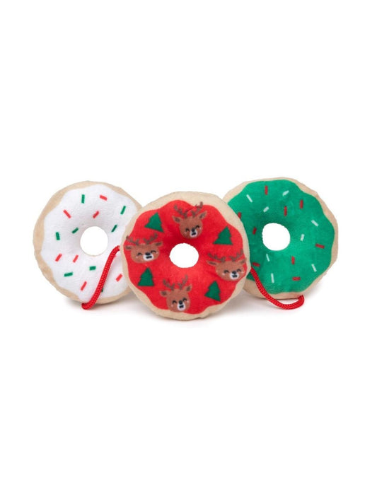 FuzzYard Juguete Navidad Cat Cuerda Donuts Navidad 3 piezas