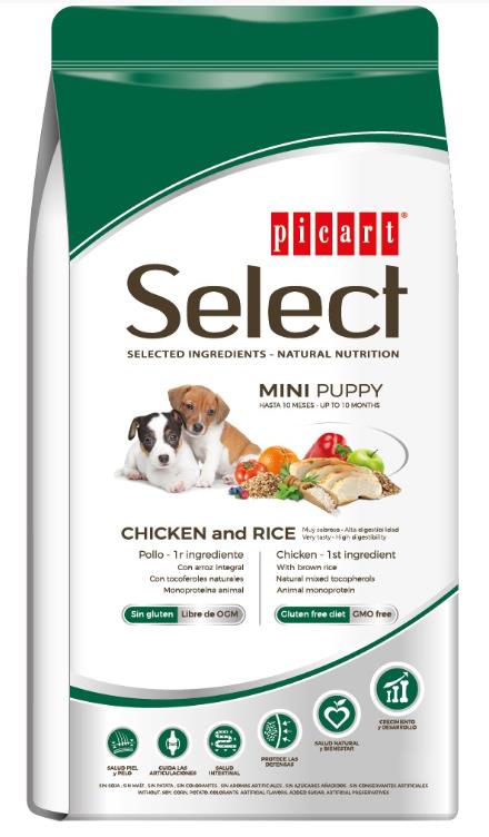 PICART SELECT DOG PUPPY MINI CHICKEN & RICE 8KG